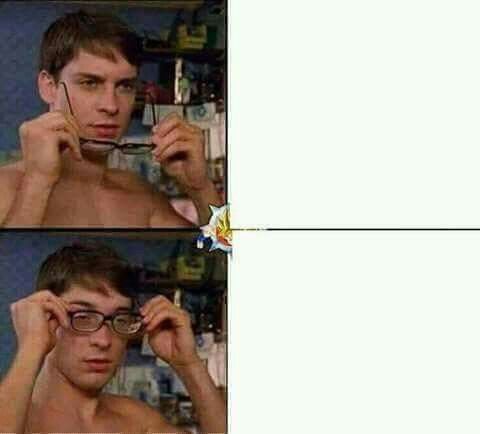 peter parker putting on his glasses spider-man meme template