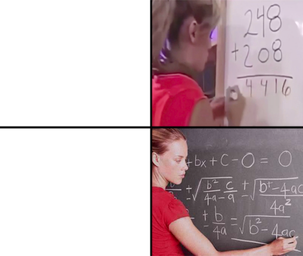girl doing math drake meme template