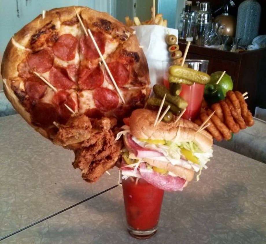 bloody mary with bloody mary garnish