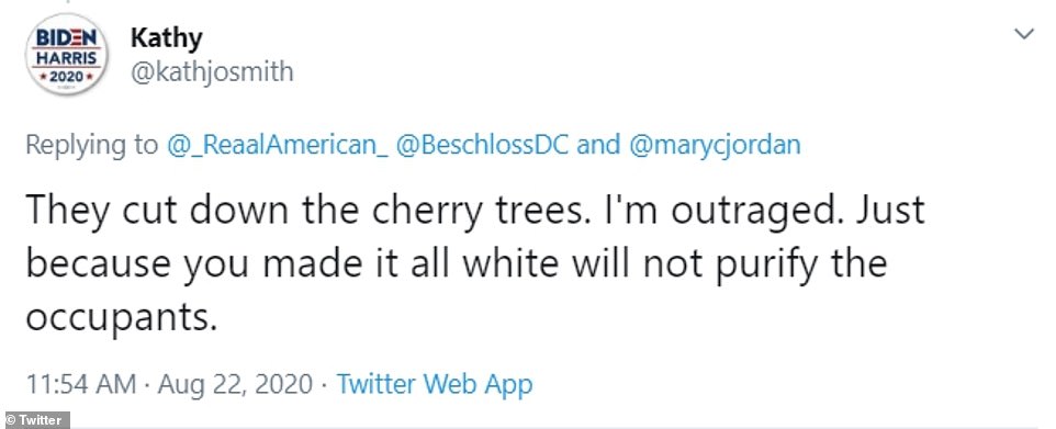 marques brownlee meme - Harris 2020 Biden Kathy and They cut down the cherry trees. I'm outraged. Just because you made it all white will not purify the occupants. Twitter Web App Twitter