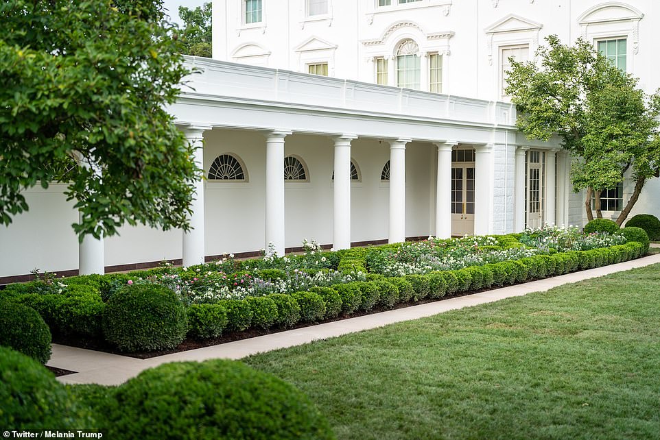 White House Rose Garden - TwitterMelania Trump