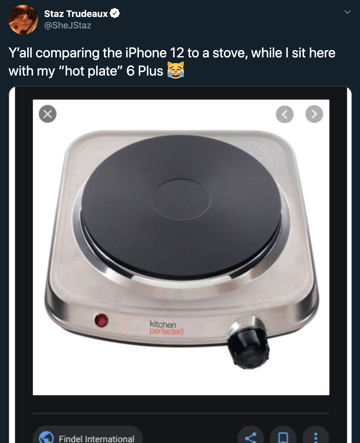Y'all comparing the iPhone 12 to a stove, while I sit here with my hot plate 6 plus