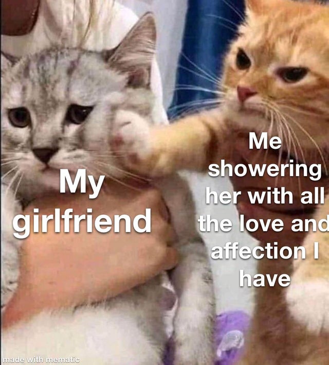 My girlfriend Me showering her with all the love and affection I have made with mematic