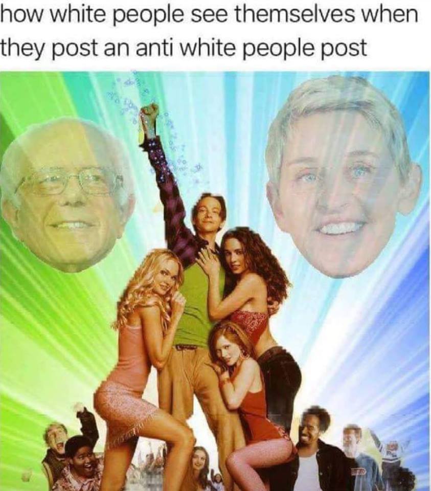 new guy - how white people see themselves when they post an anti white people post