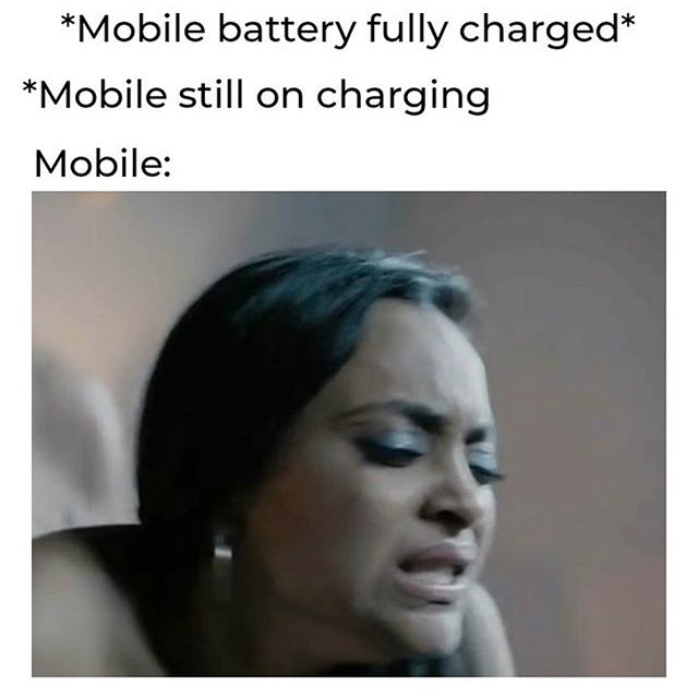 head - Mobile battery fully charged Mobile still on charging Mobile