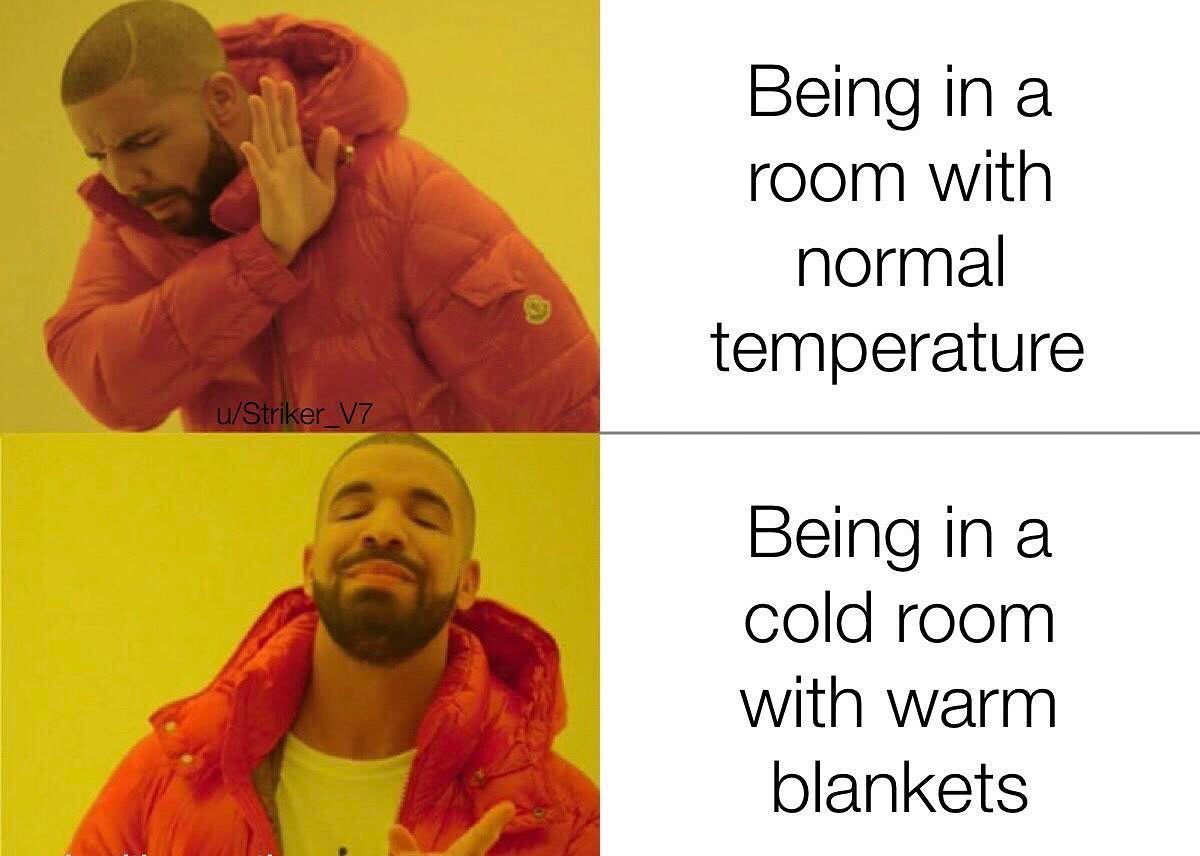 dank memes - cod warzone memes - Being in a room with normal temperature uStriker V7 Being in a cold room with warm blankets