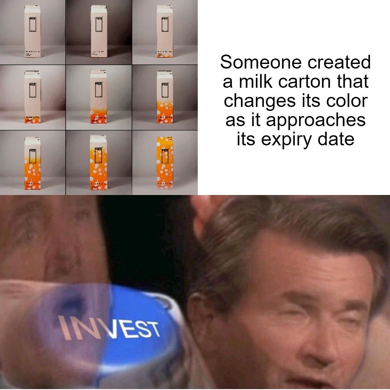 dank memes - milk carton - 0 Someone created a milk carton that changes its color as it approaches its expiry date Invest