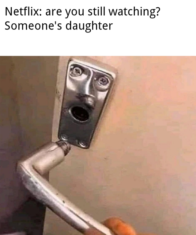 dirty memes just pulled the door handle off - Netflix are you still watching? Someone's daughter
