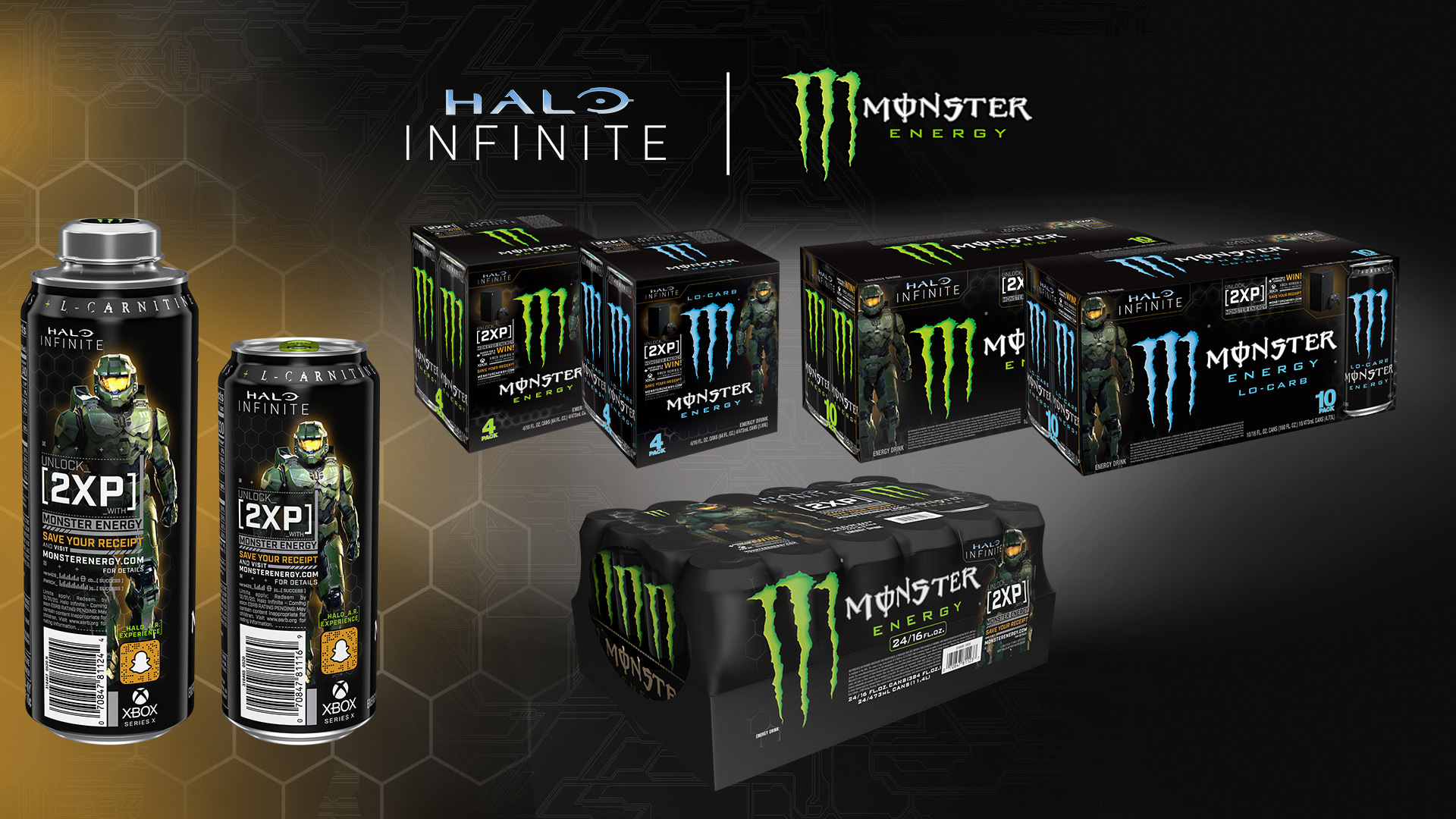 monster energy halo infinite microsoft xbox series x cans