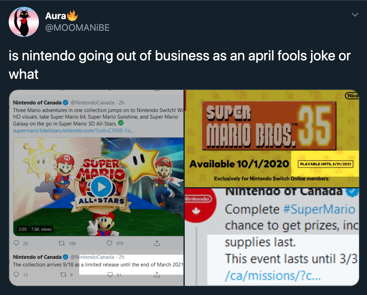 is nintendo going out of business as an april fools joke or what