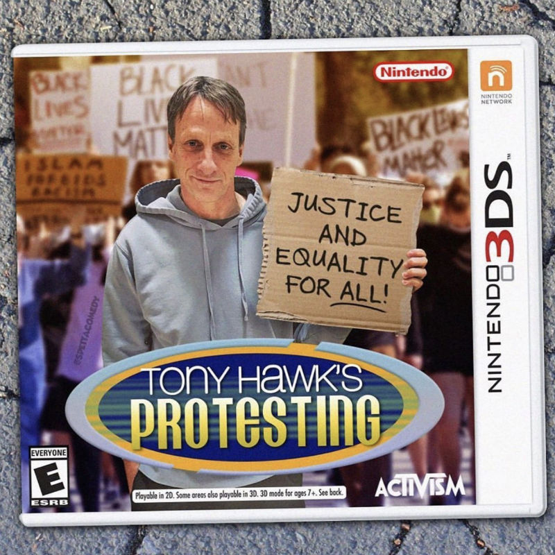tony hawk's protesting - justice and equality for all