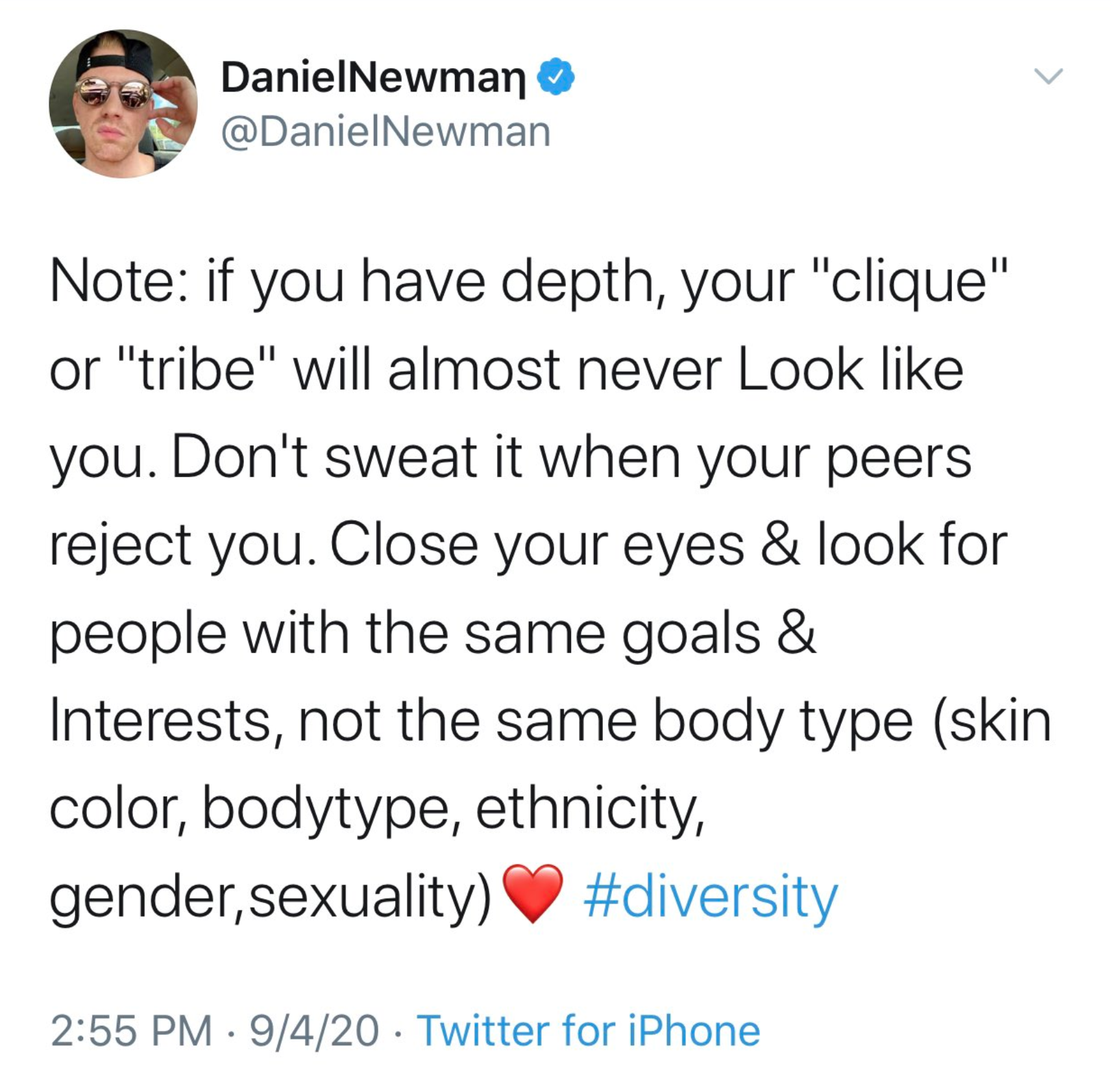 aluko tweets furlough - DanielNewman Note if you have depth, your "clique" or "tribe" will almost never Look you. Don't sweat it when your peers reject you. Close your eyes & look for people with the same goals & Interests, not the same body type skin col