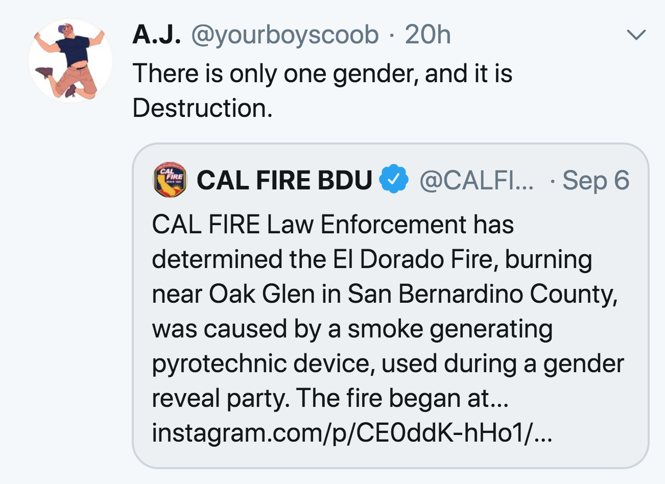 application virtualization definition - v A.J. 20h There is only one gender, and it is Destruction. Chung Cal Fire Bdu ... Sep 6 Cal Fire Law Enforcement has determined the El Dorado Fire, burning near Oak Glen in San Bernardino County, was caused by a sm