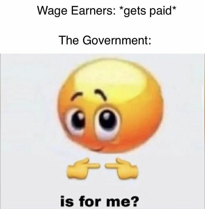 is for me? emoji meme - blushing smiley - Wage Earners gets paid The Government is for me?