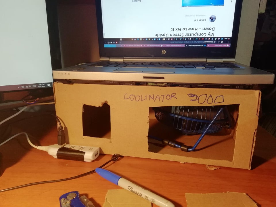 homemade coolinator cooling fan for gaming setup