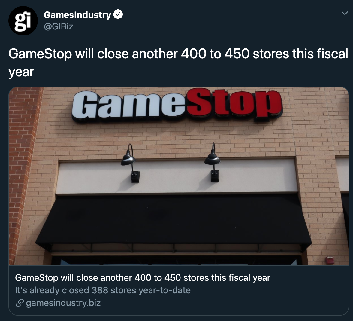 gamestop will close another 400 to 450 stores this fiscal year