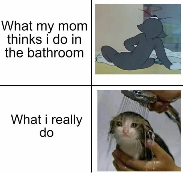 dark-memes What my mom thinks i do in the bathroom What i really do