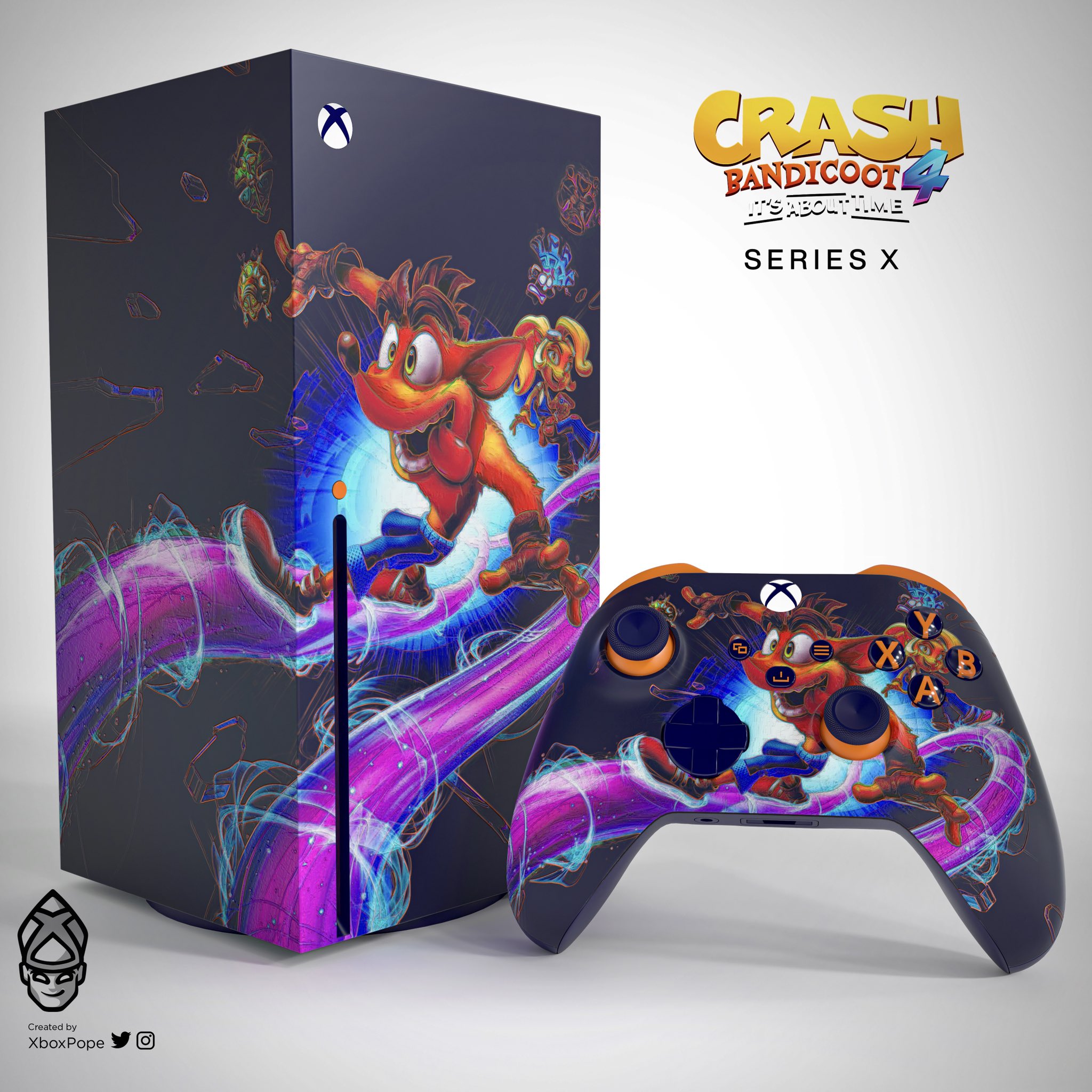 xbox series x console wrap crash bandicoot 4