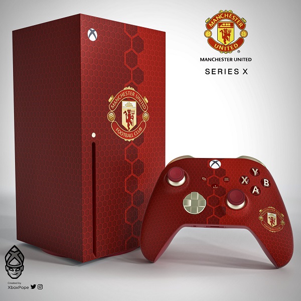 xbox series x console wrap manchester united football soccer