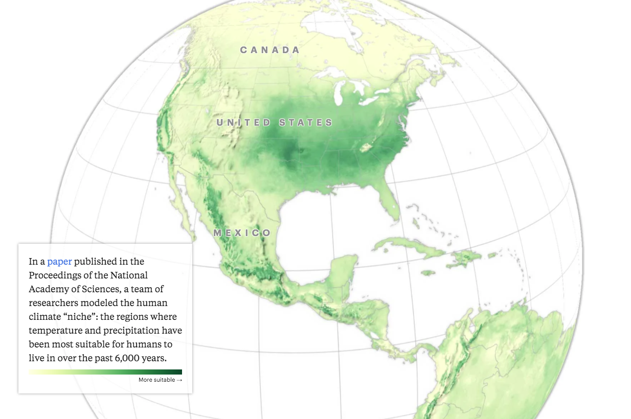 mar caribe y sus islas - Canada United States Mexico In a paper published in the Proceedings of the National Academy of Sciences, a team of researchers modeled the human climate "niche" the regions where temperature and precipitation have been most suitab