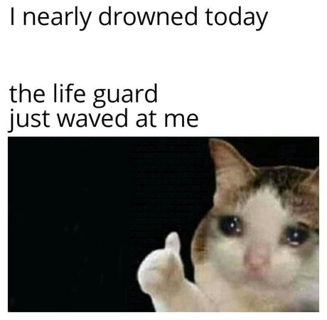 dank memes - online class meme philippines - I nearly drowned today the life guard just waved at me
