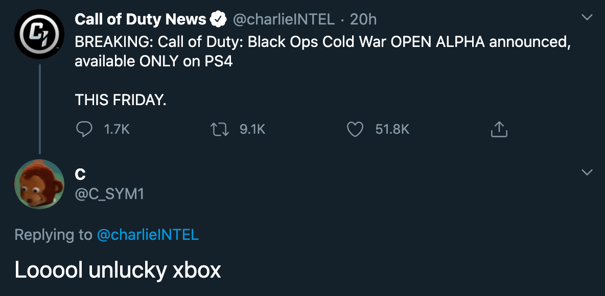 Breaking Call of Duty Black Ops Cold War Open Alpha announced, available Only on PS4 This Friday. - Looool unlucky xbox