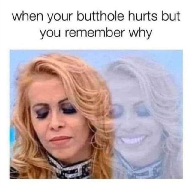 dirty memes your ass hurts but you remember - when your butthole hurts but you remember why