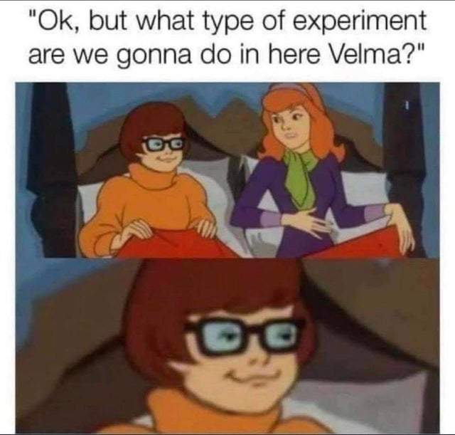 dirty memes velma lesbian - 'Ok, but what type of experiment are we gonna do in here Velma?'