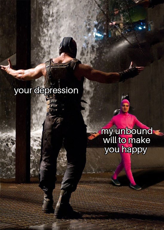 relationship memes dbd bunny legion - your depression my unbound will to make you happy
