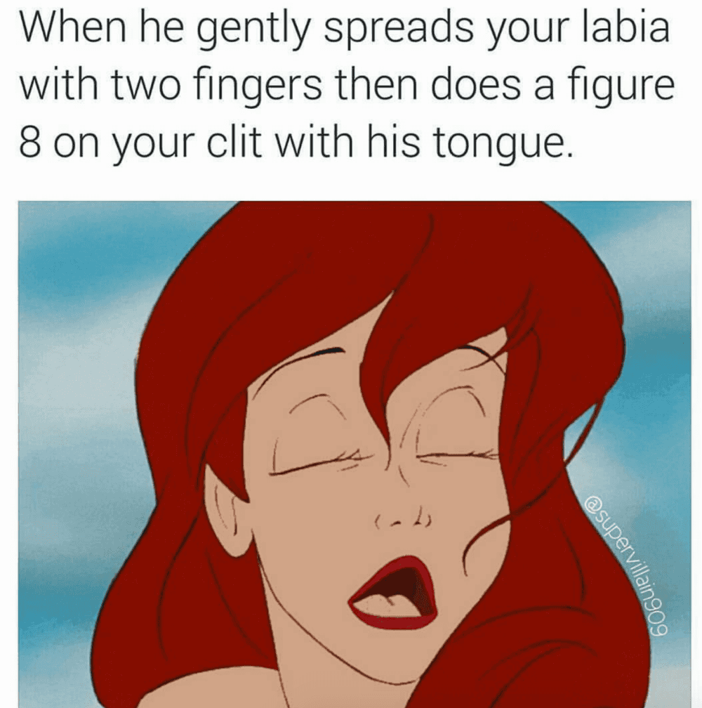 sex memes - transparent little mermaid gif - When he gently spreads your labia with two fingers then does a figure 8 on your clit with his tongue.
