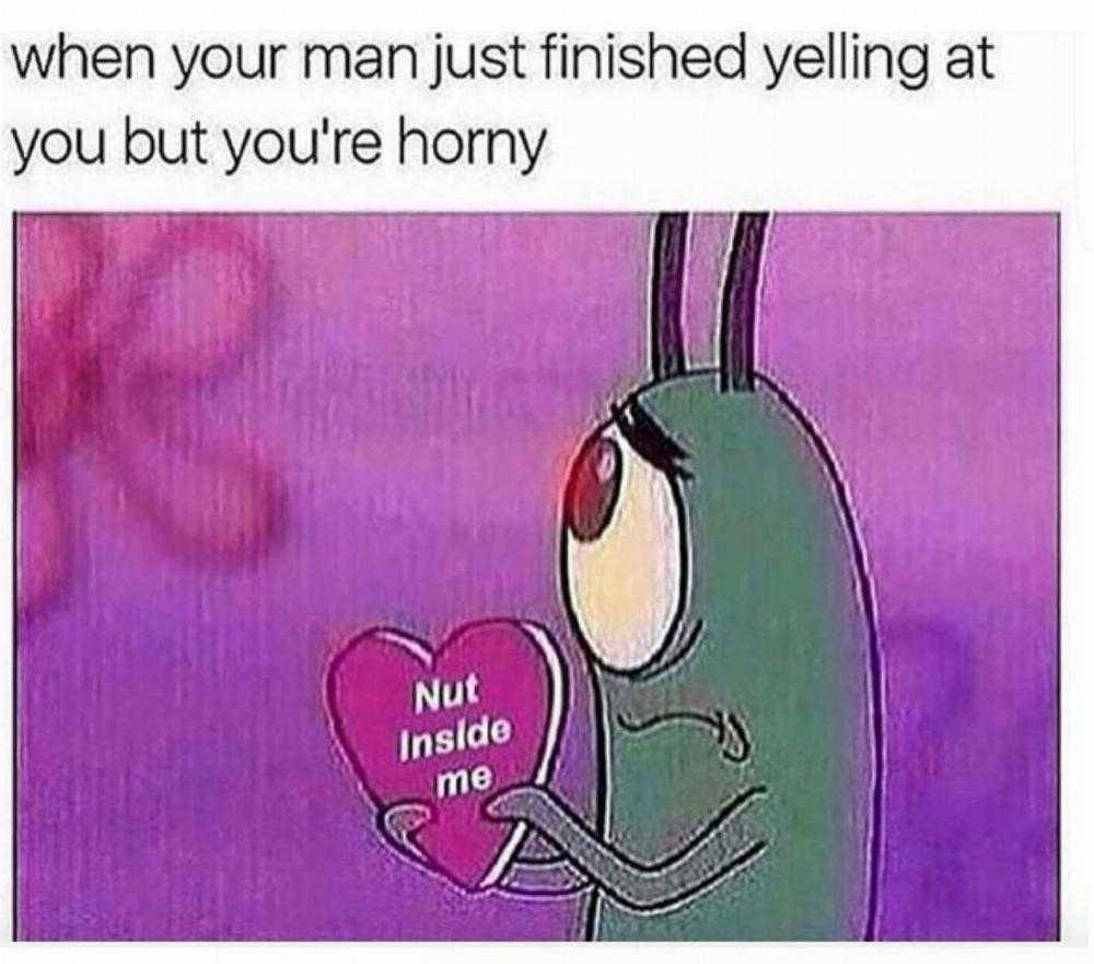 sex memes - sex memes for your boyfriend - when your man just finished yelling at you but you're horny Nut Inside me
