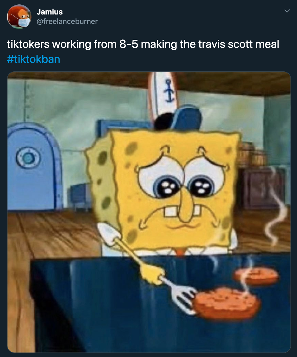 tiktokers working from 8 to 5 making the travis scott meal