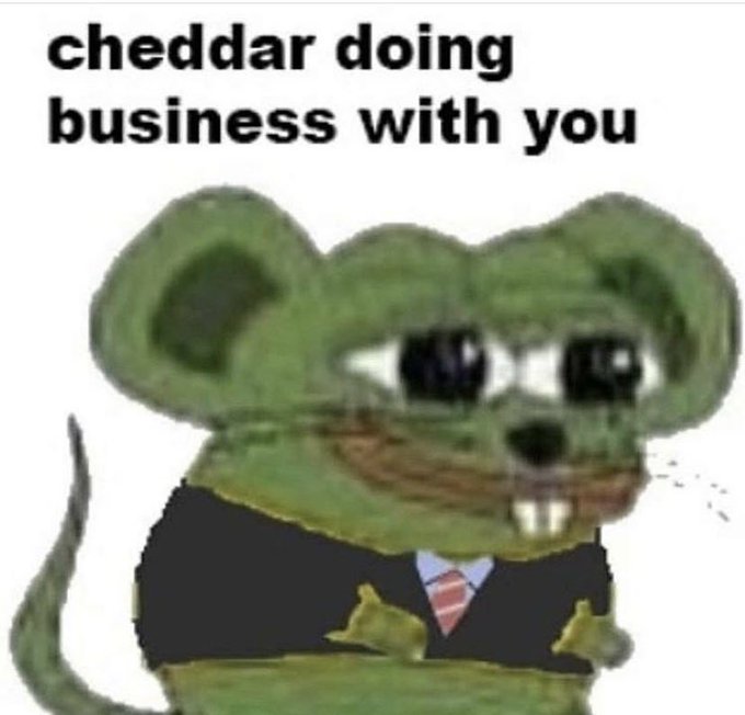 cheesed to meet you pepe - cheddar doing business with you