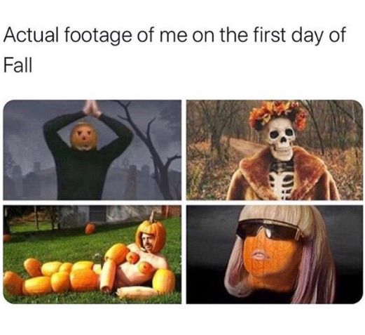 halloween memes - spicy halloween meme - Actual footage of me on the first day of Fall 80