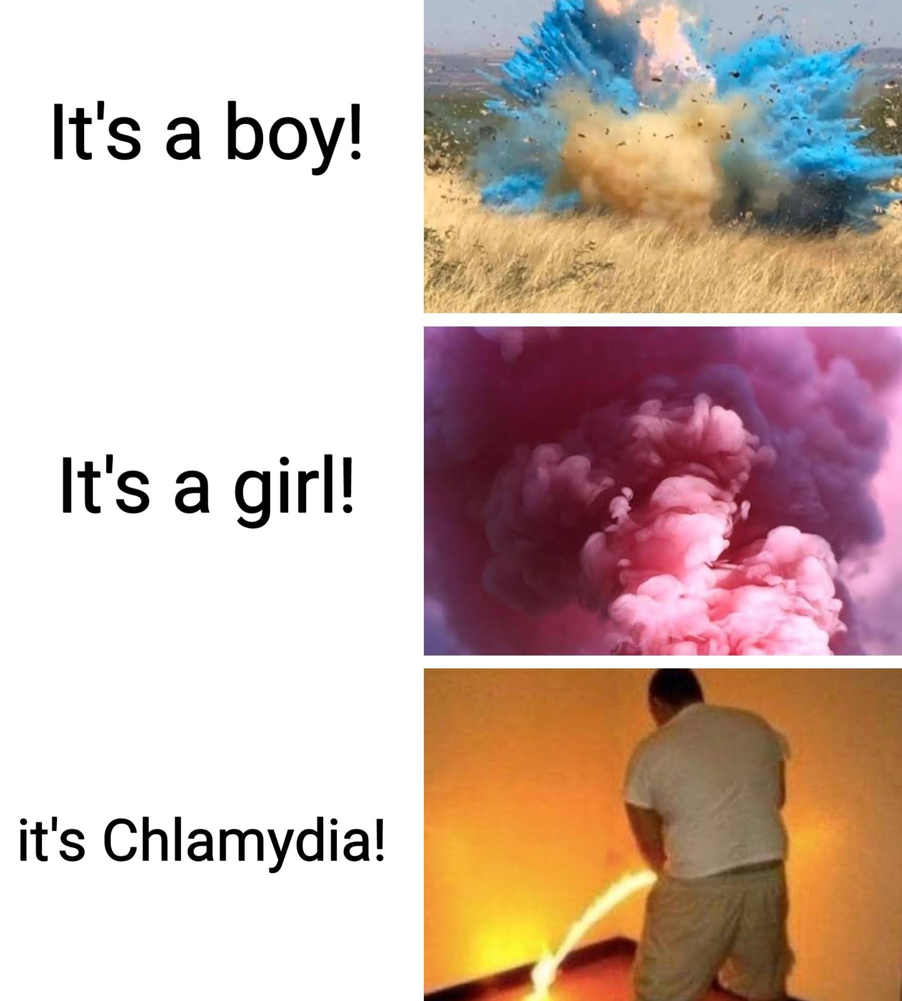 dank memes - heat - It's a boy! It's a girl! it's Chlamydia!