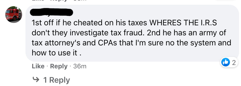 Trump NYT Reactions - 1st off if he cheated on his taxes Wheres The I.R.S don't they investigate tax fraud. 2nd he has an army of tax attorney's and CPAs that I'm sure no the system and how to use it. 162 36m 4 1