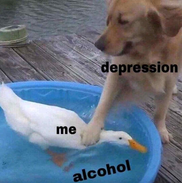 dark-memes-doggo ducko - depression me alcohol