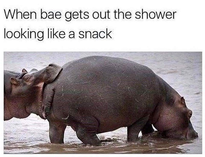 relationship-memes-looking like a snack - When bae gets out the shower looking a snack