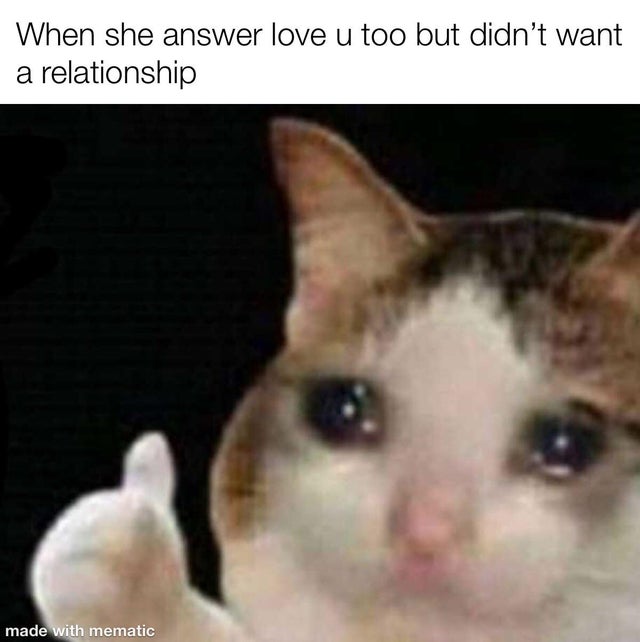 relationship-memes-When she answer love u too but didn't want a relationship made with mematic