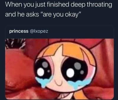 sex memes - caring memes - When you just finished deep throating and he asks