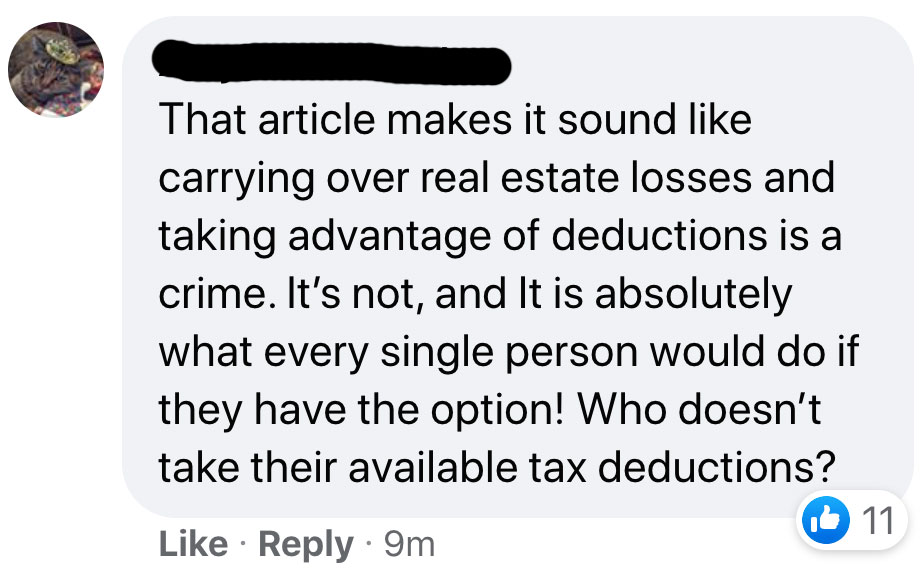 Trump NYT Reactions - That article makes it sound carrying over real estate losses and taking advantage of deductions is a crime. It's not, and it is absolutely what every single person would do if they have the option! Who doesn't take their available ta