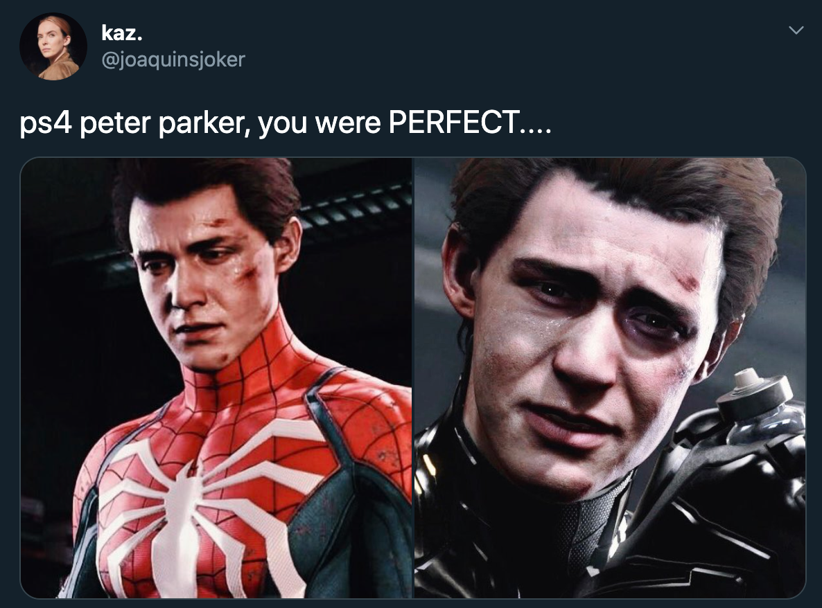 ps4 peter parker, you were Perfect....