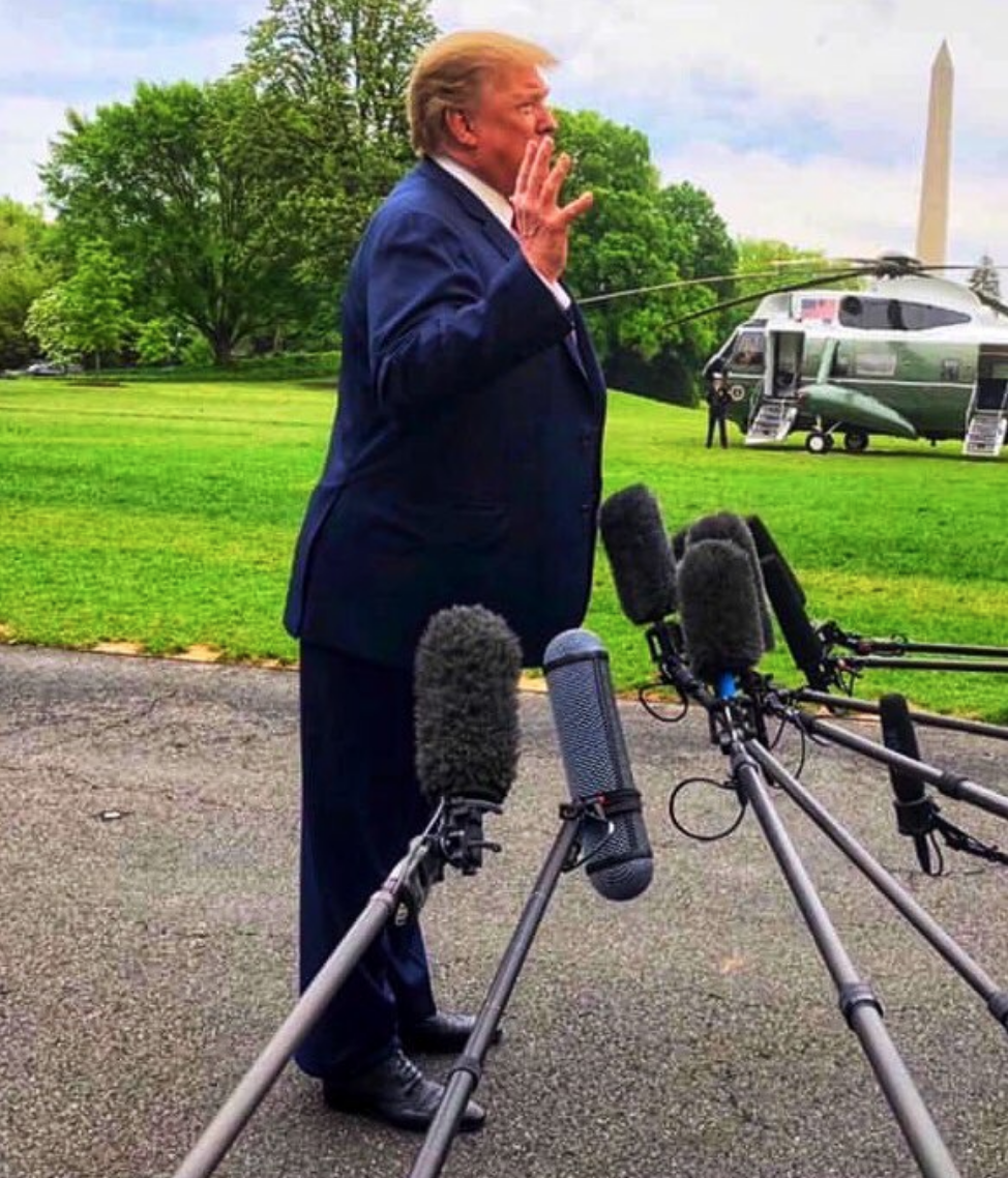 It now makes sense why he's always leaning forward at a slight angle. His ass weighs so much, he wears tilted shoes to help him keep his balance. Think about that for a second. And let the wonder of Trump's huge ass consume you. 
