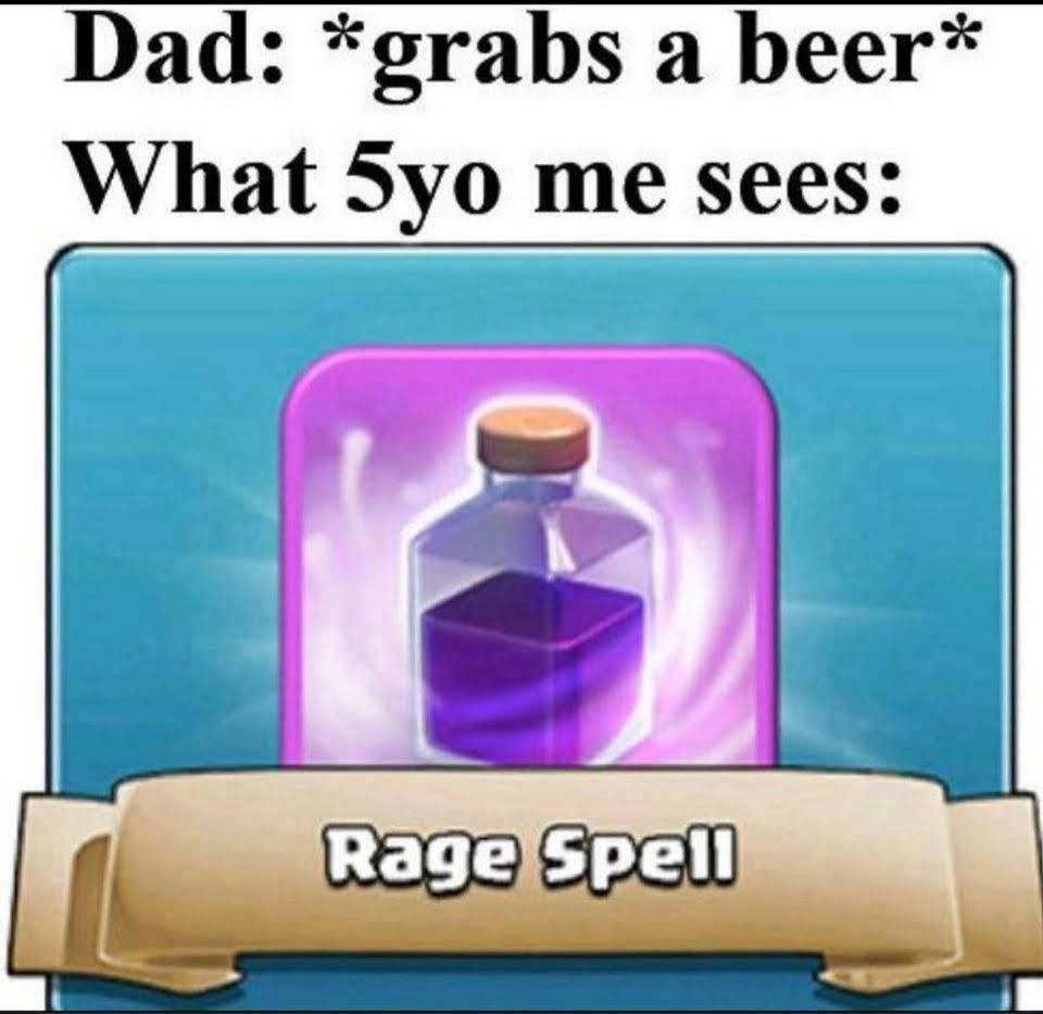dank - memes -  american red cross - Dad grabs a beer What 5yo me sees Rage Spell