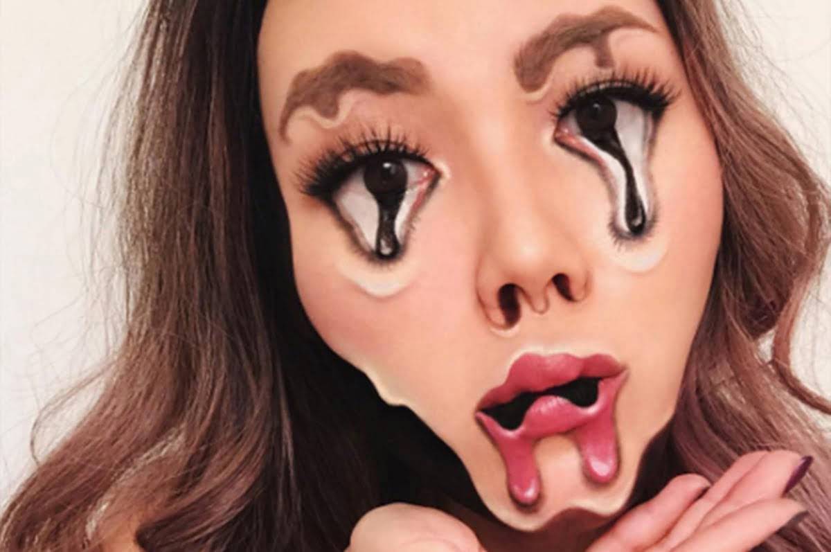 scary pictures - halloween makeup - illusion makeup