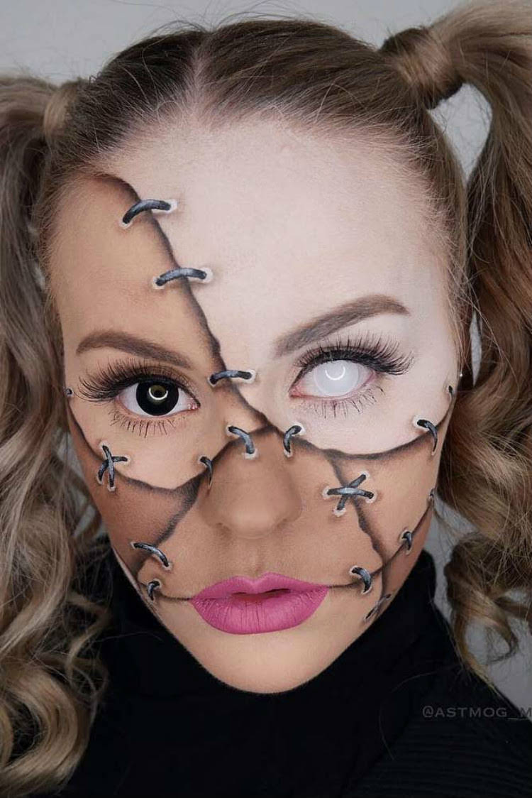 30 Scary Pictures of Halloween Makeup To Spook and Entrance Creepy