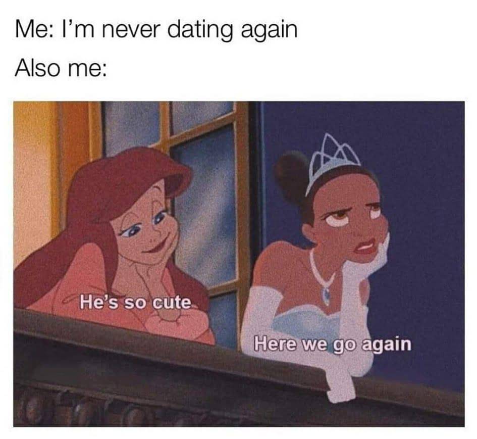 sex-memes - Me I'm never dating again Also me He's so cute Here we go again