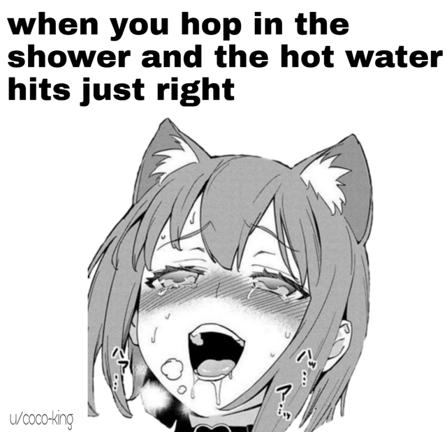 dirty-memes-ahegao catgirl - when you hop in the shower and the hot water hits just right ucocoking
