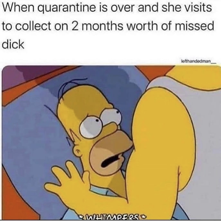 dirty-memes-quarantine is over and she visits - When quarantine is over and she visits to collect on 2 months worth of missed dick lofthandedman Bwlimboss