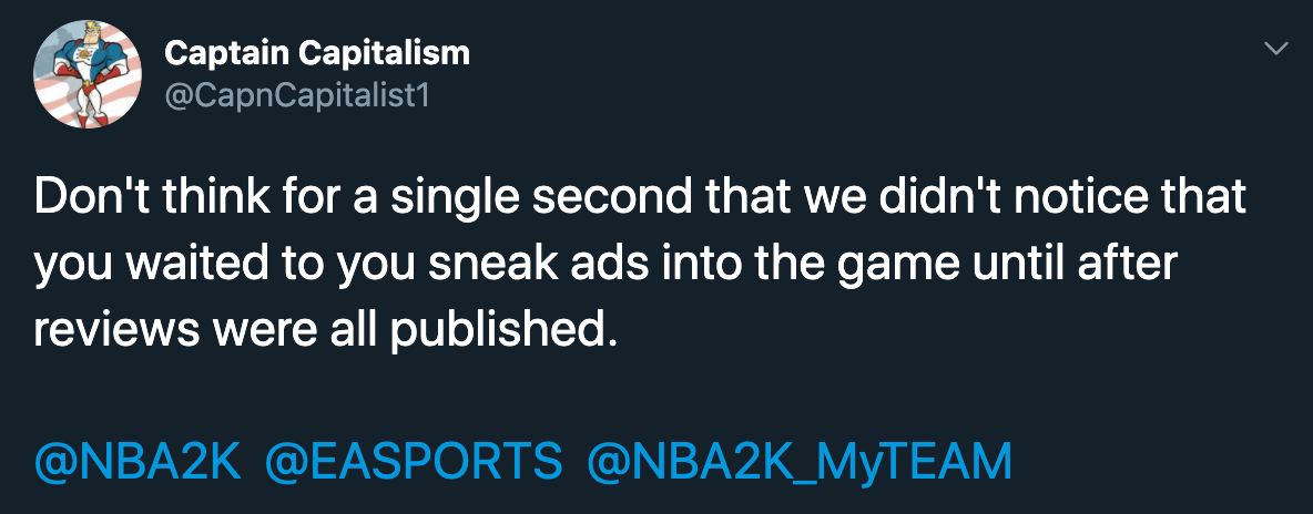 Don't think for a single second that we didn't notice that you waited to you sneak ads into the game until after reviews were all published.